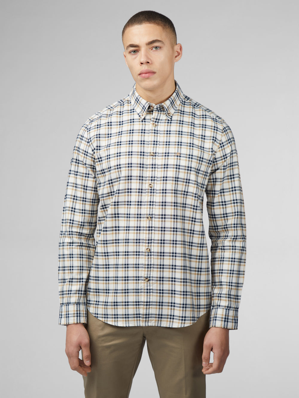 Camisas Ben Sherman Signature Oxford Check Blancas | MT8624350