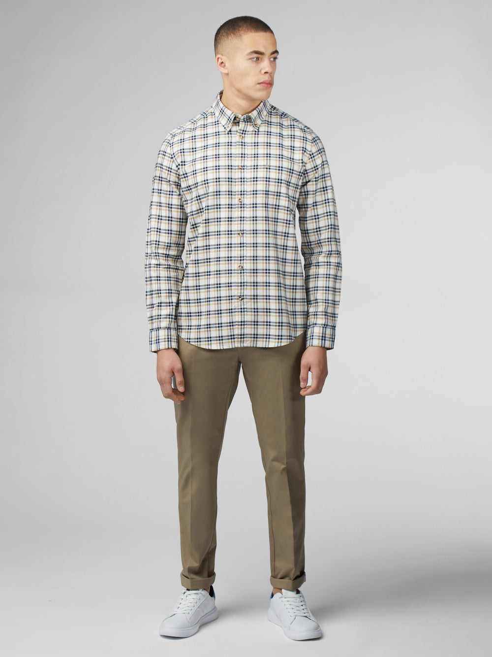 Camisas Ben Sherman Signature Oxford Check Blancas | MT8624350