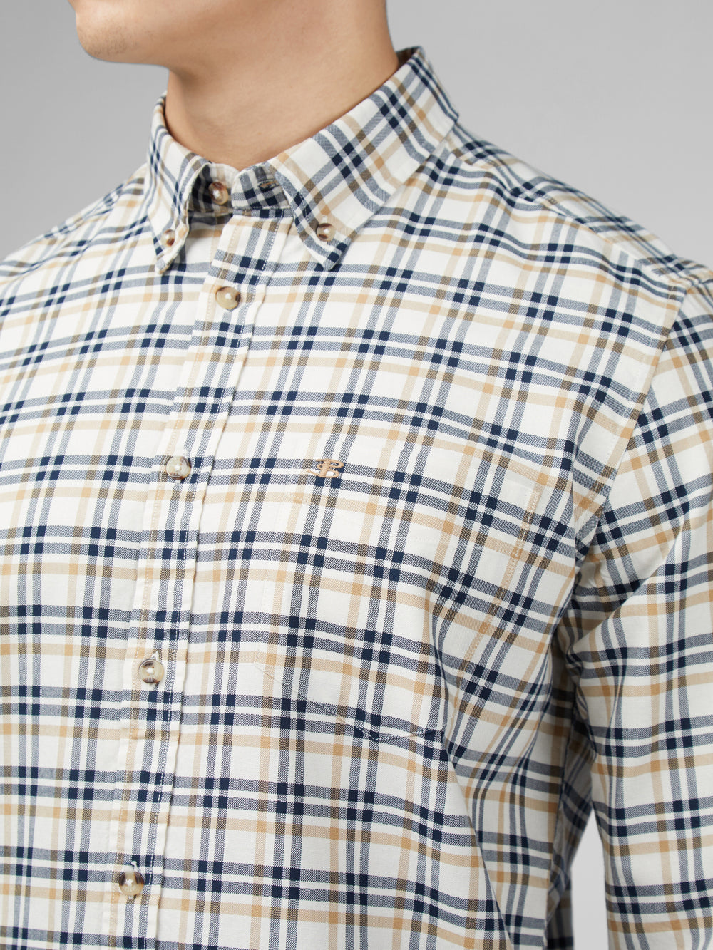 Camisas Ben Sherman Signature Oxford Check Blancas | MT8624350