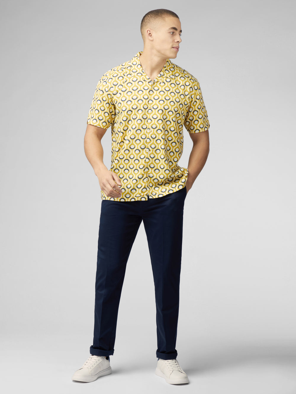 Camisas Ben Sherman Signature Retro Geo Amarillo | ZO1293046