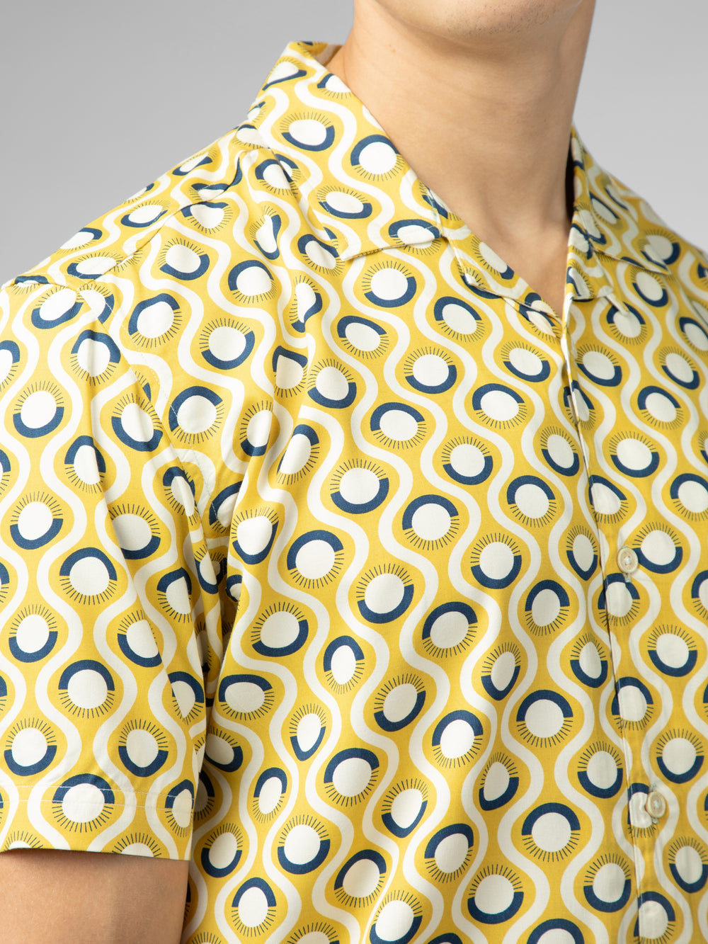 Camisas Ben Sherman Signature Retro Geo Amarillo | ZO1293046