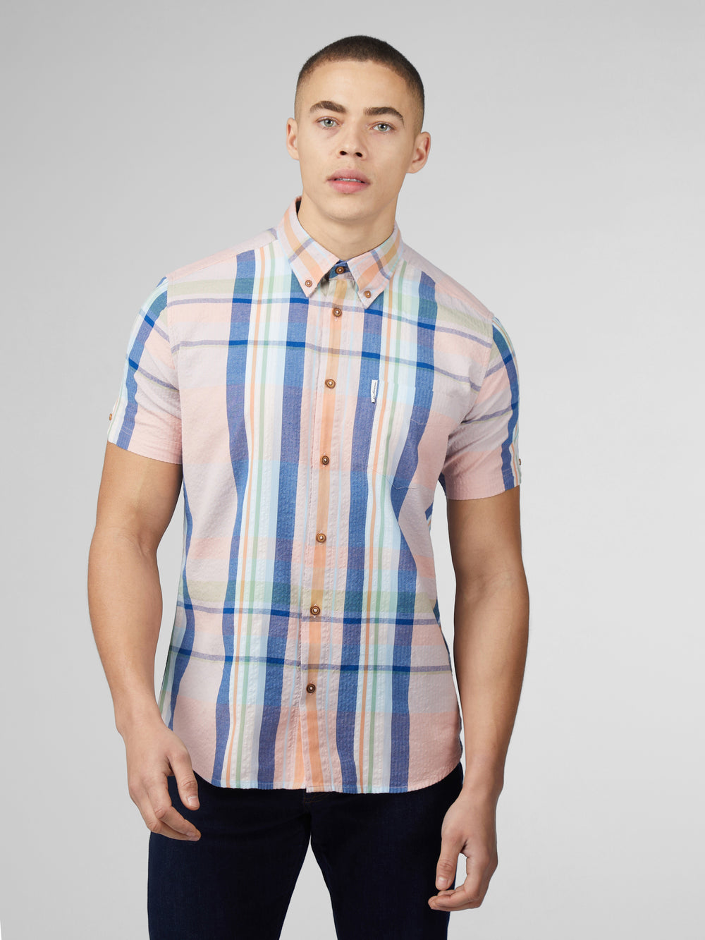 Camisas Ben Sherman Signature Seersucker Check Rosas | BT1483967