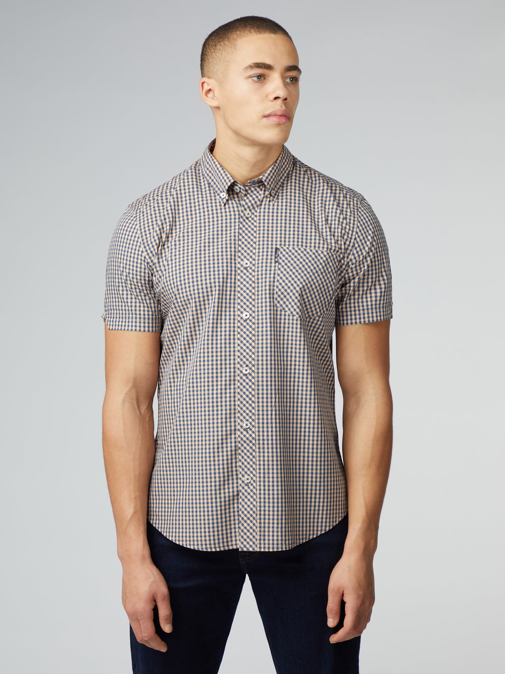 Camisas Ben Sherman Signature Short Sleeve Gingham Cobra Naranjas | BN5349086