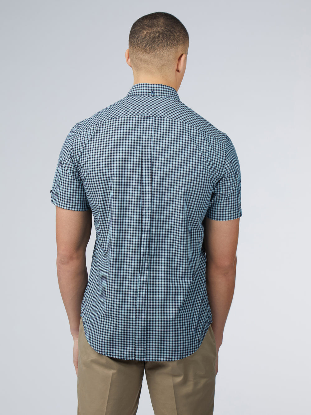 Camisas Ben Sherman Signature Short Sleeve Gingham Azules | QW4791680