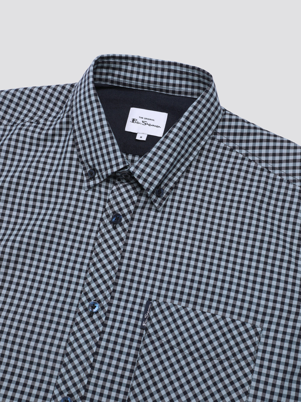 Camisas Ben Sherman Signature Short Sleeve Gingham Azules | QW4791680