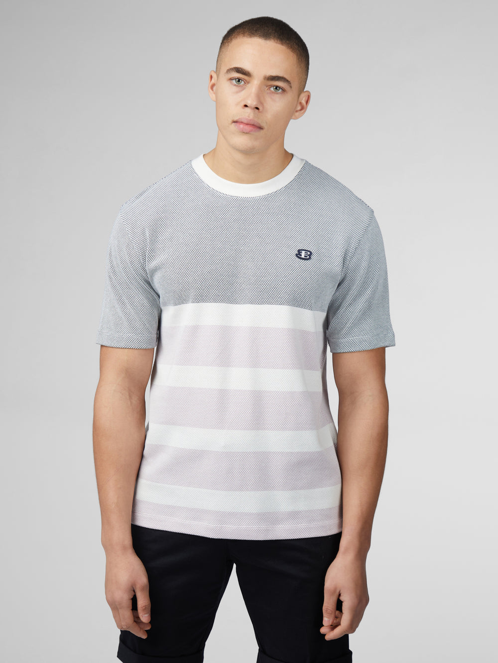 Camiseta Ben Sherman B by Ben Sherman Textured Block Stripe Azul Marino | LF1840375