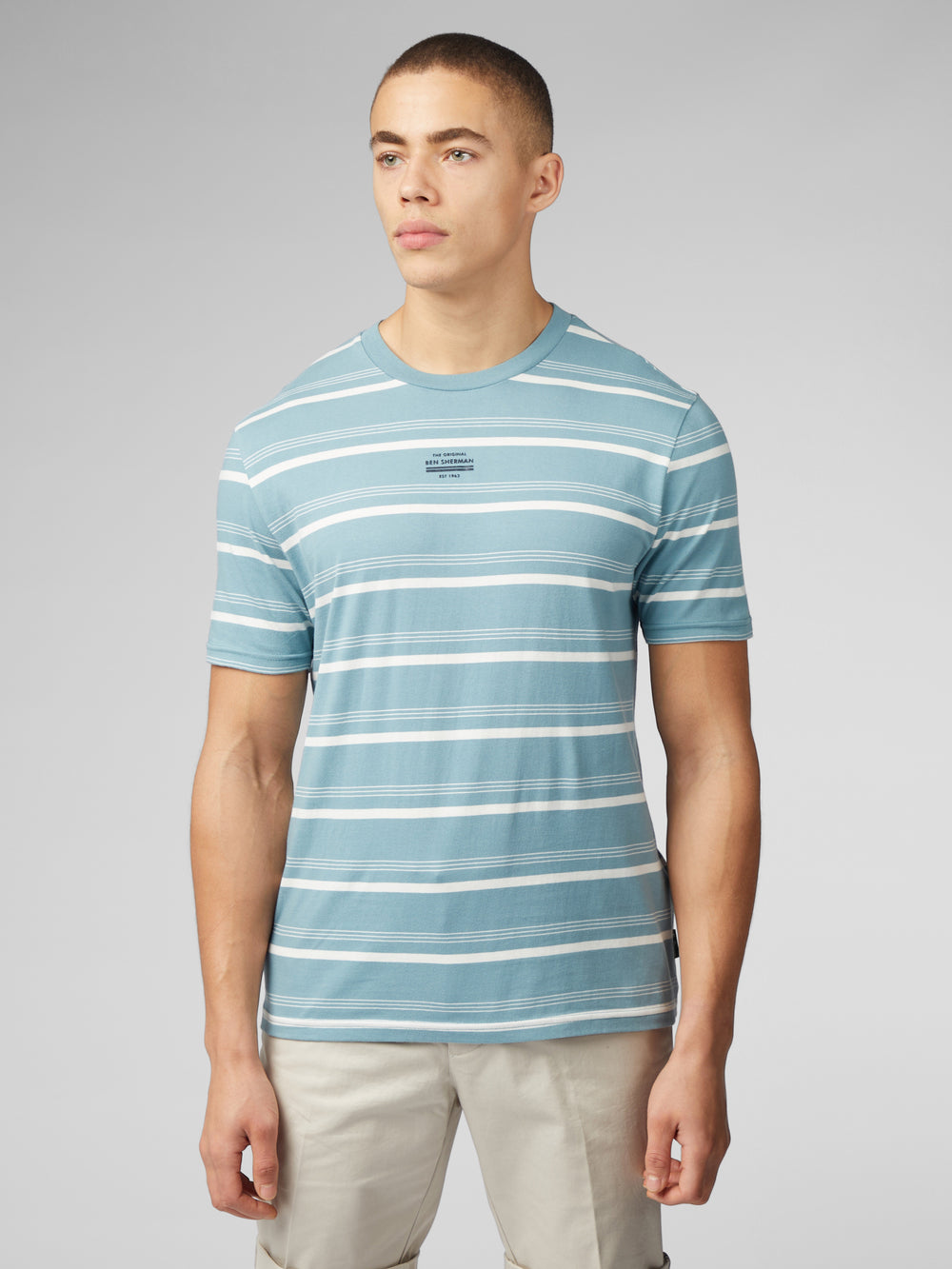 Camiseta Ben Sherman Fine Stripe Azules | BJ2014387