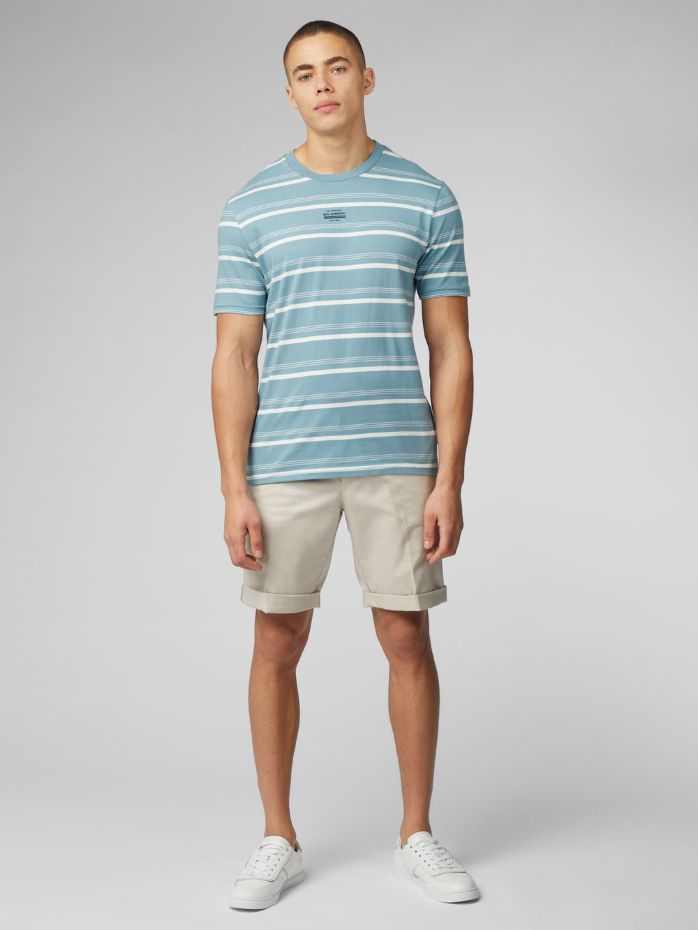 Camiseta Ben Sherman Fine Stripe Azules | BJ2014387