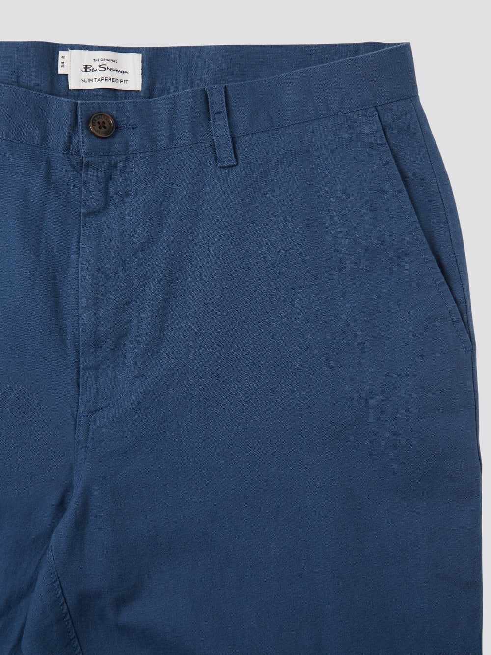 Pantalon Ben Sherman Signature Slim Taper Linen Azules | LH5042167