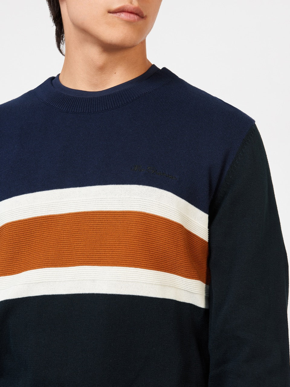 Prendas De Punto Ben Sherman Chest Stripe Crewneck Negras | OR2986315