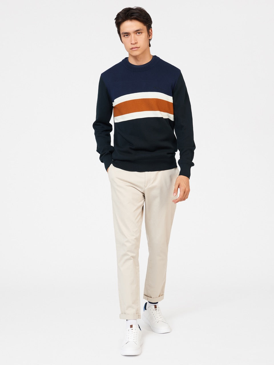 Prendas De Punto Ben Sherman Chest Stripe Crewneck Negras | OR2986315