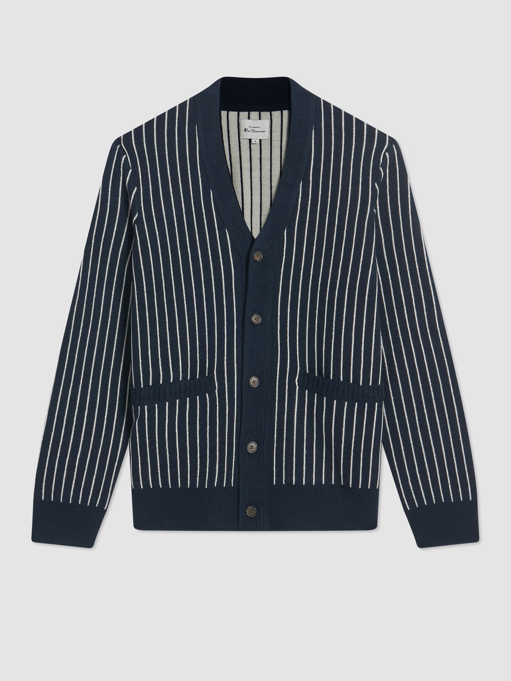 Prendas De Punto Ben Sherman Jacquard Stripe Cardigan Azul Marino | LU1435869