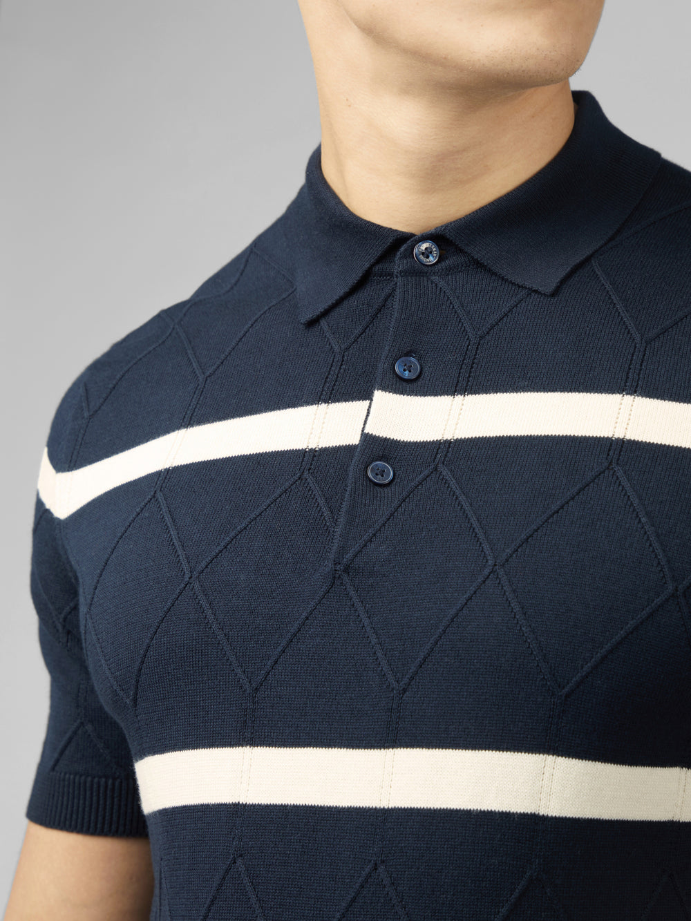 Prendas De Punto Ben Sherman Signature Argyle Stripe Polo Azul Marino | KT5437126