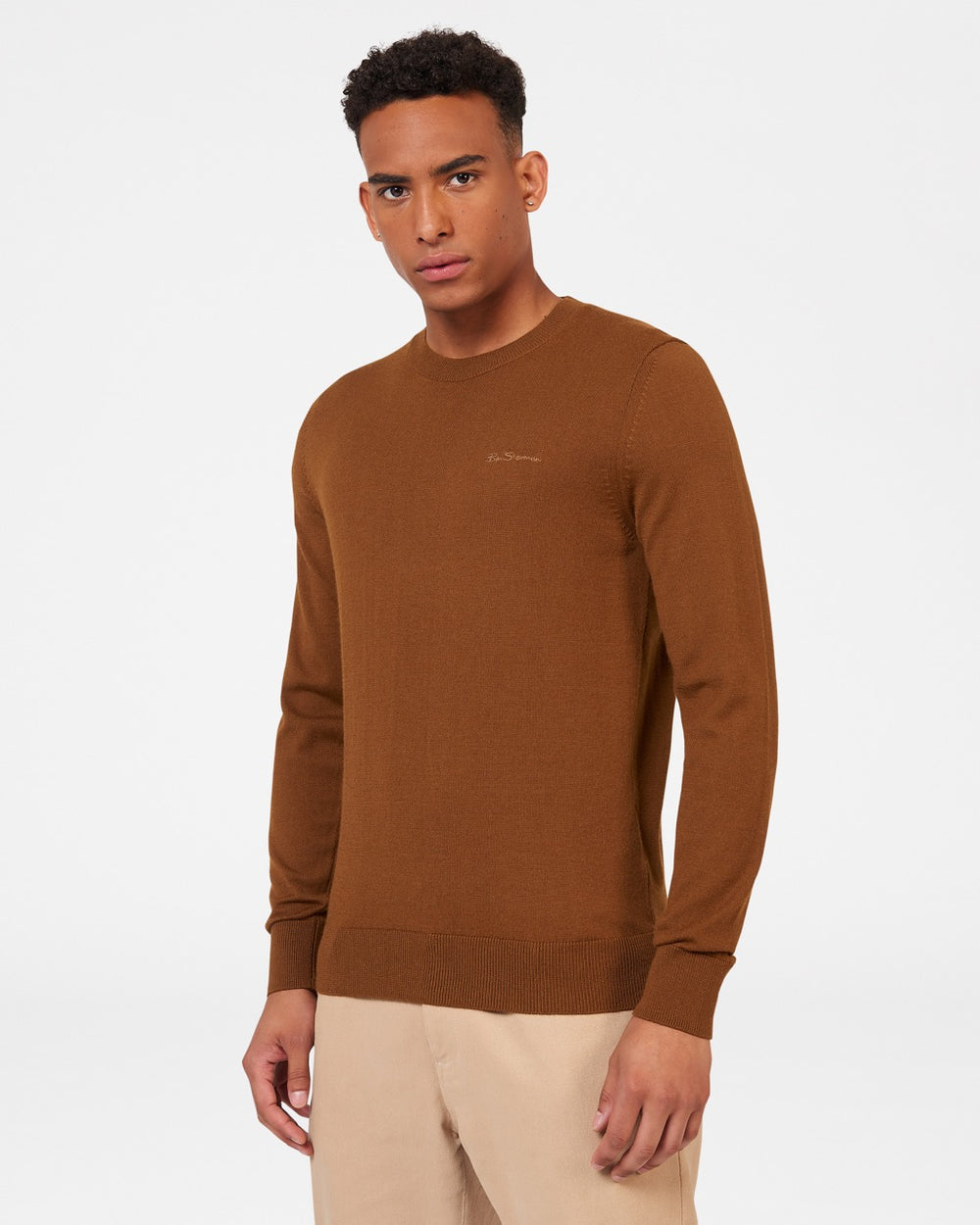 Prendas De Punto Ben Sherman Signature Merino Crewneck Marrones | HK5341079