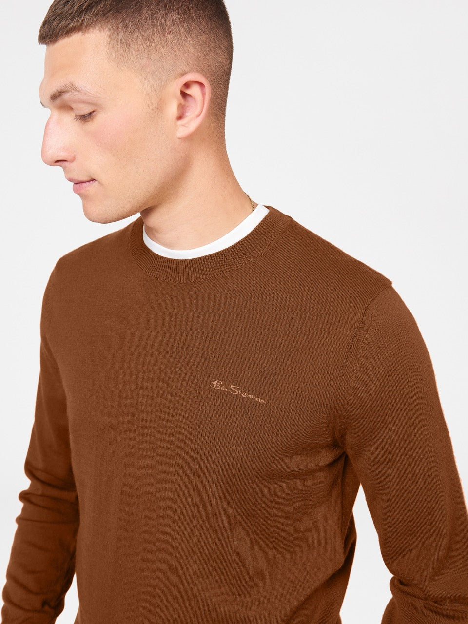 Prendas De Punto Ben Sherman Signature Merino Crewneck Marrones | HK5341079