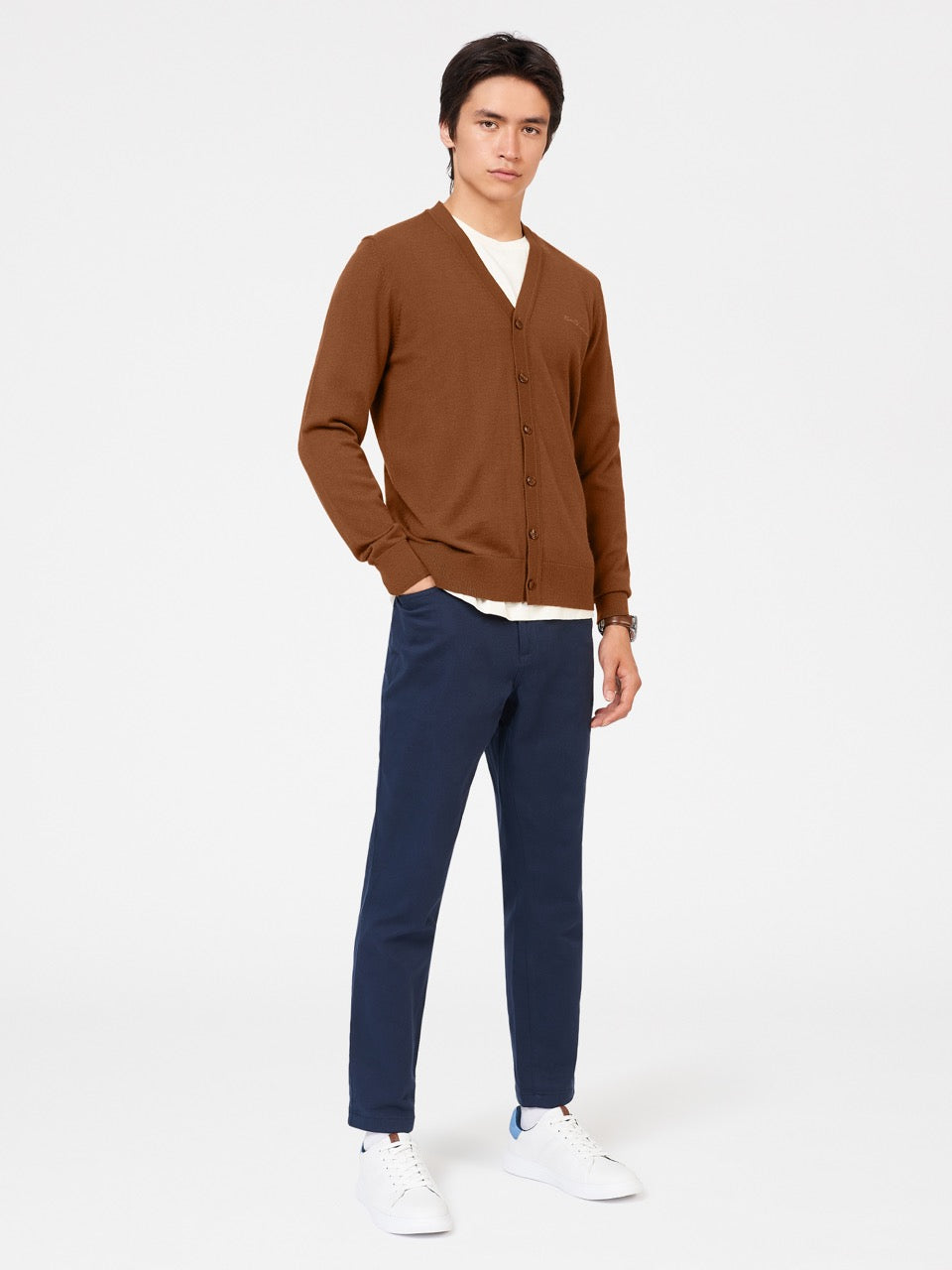 Prendas De Punto Ben Sherman Signature Merino Cardigan Marrones | JO1743286