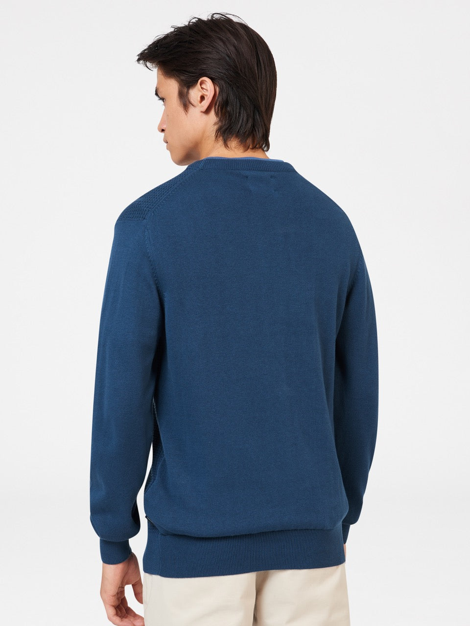 Prendas De Punto Ben Sherman Textured Crewneck Indigo | JK2934560