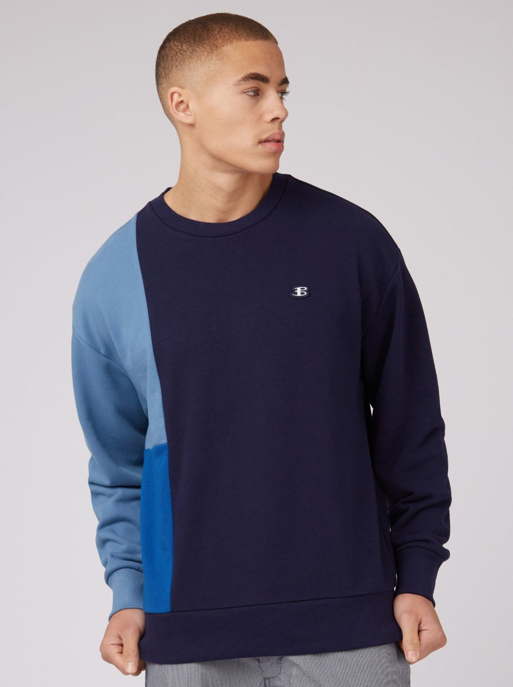 Sudaderas Ben Sherman B by Ben Sherman Colorblock Crewneck Azules | DG5639281