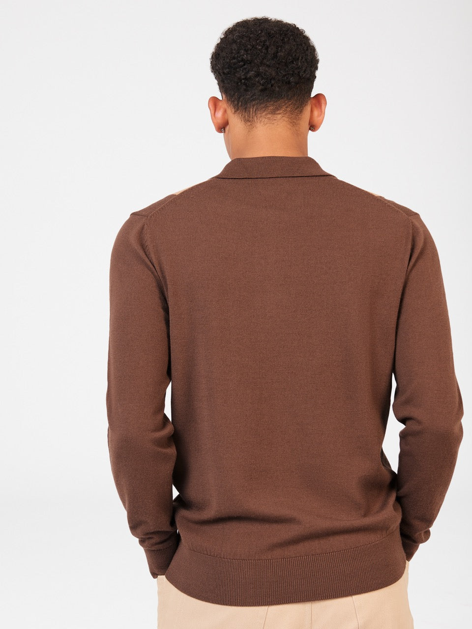 Suéteres De Cuello Polo Ben Sherman Block Stripe Merino Chocolate | YK6173495