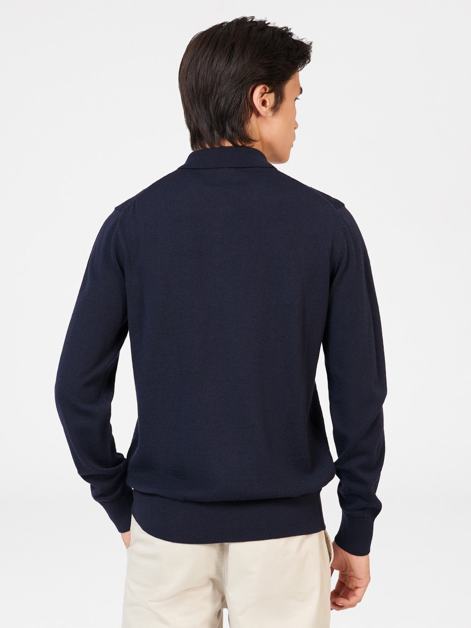 Suéteres De Cuello Polo Ben Sherman Block Stripe Merino Azul Marino | YC4783596