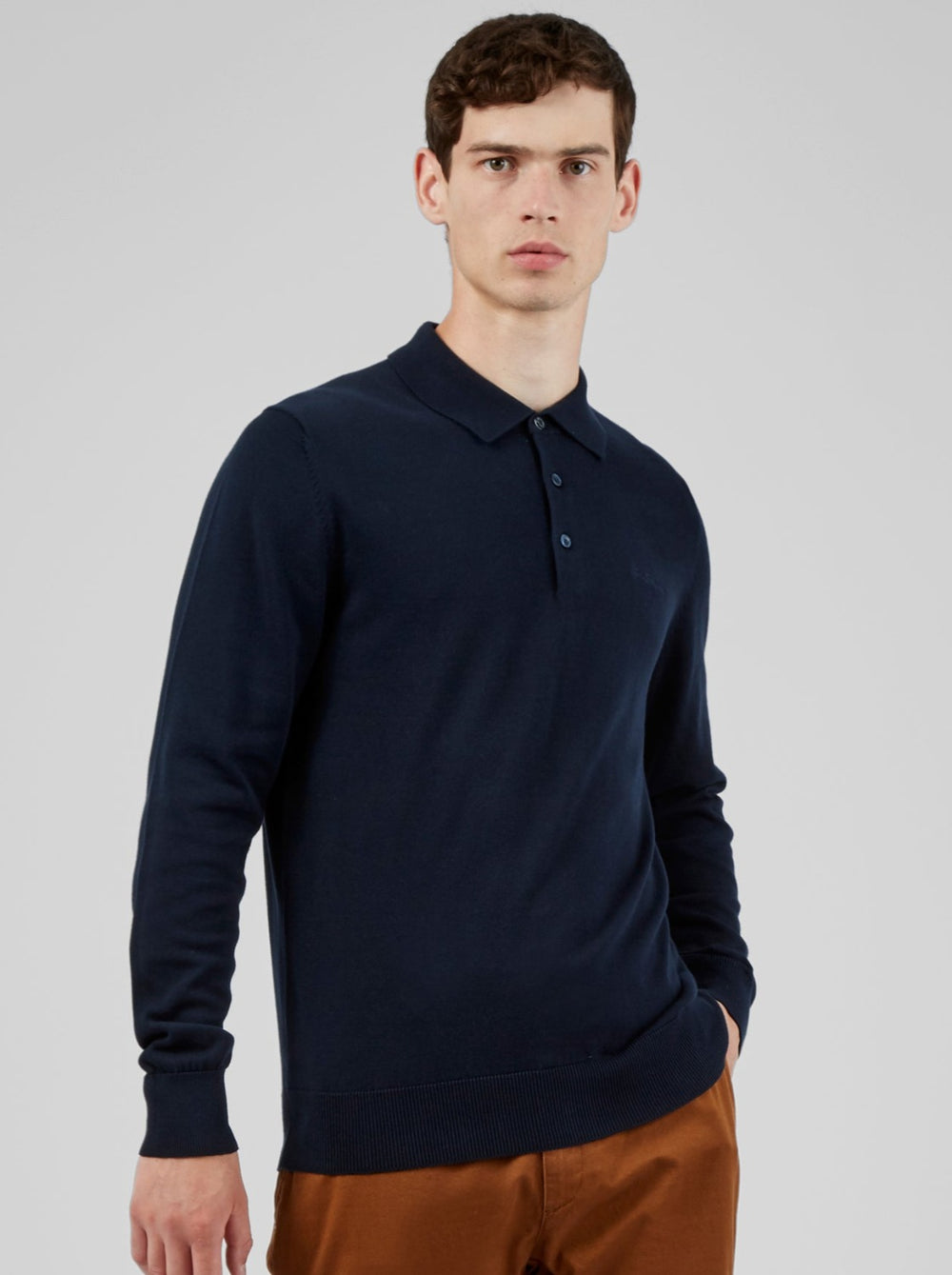 Suéteres De Cuello Polo Ben Sherman Signature Long-Sleeve Azul Marino | NA7206984